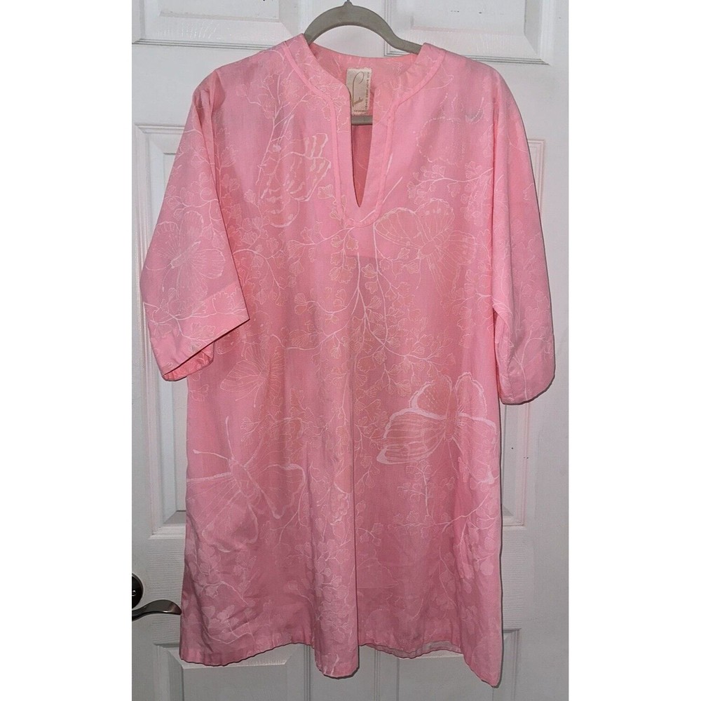 Vanda Fashions Key West Print Tunic Dress Size Medium Large Vintage 60s